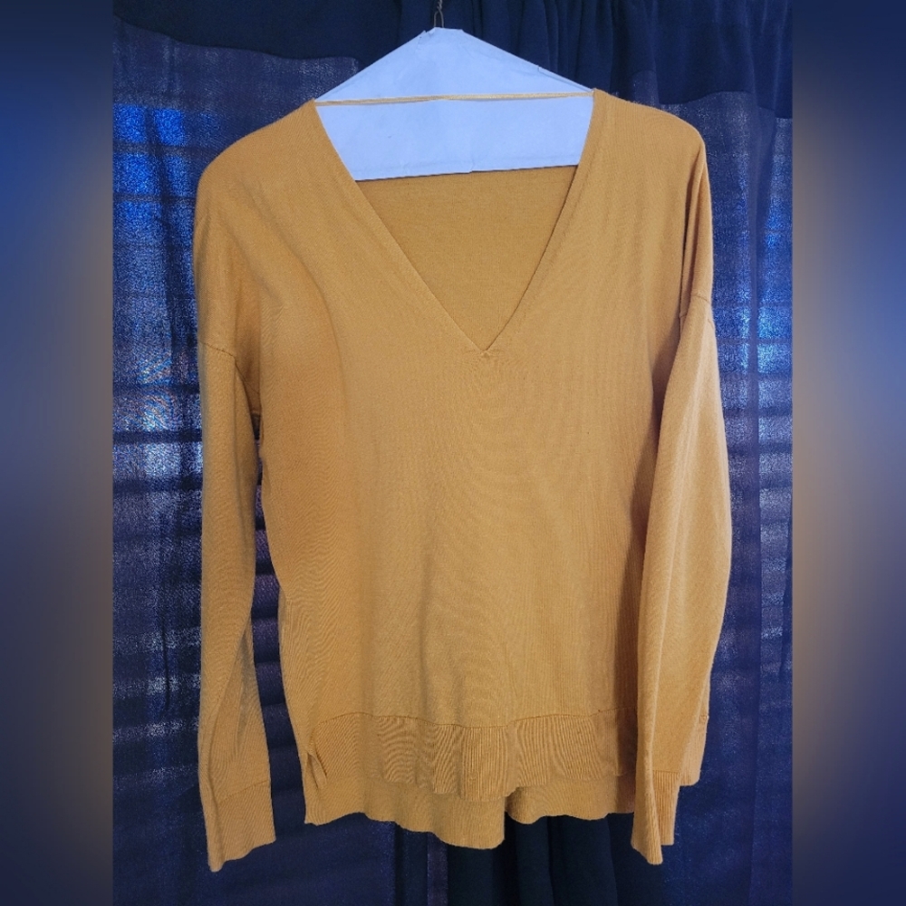 Yellow Gold V-neck Women's light sweater